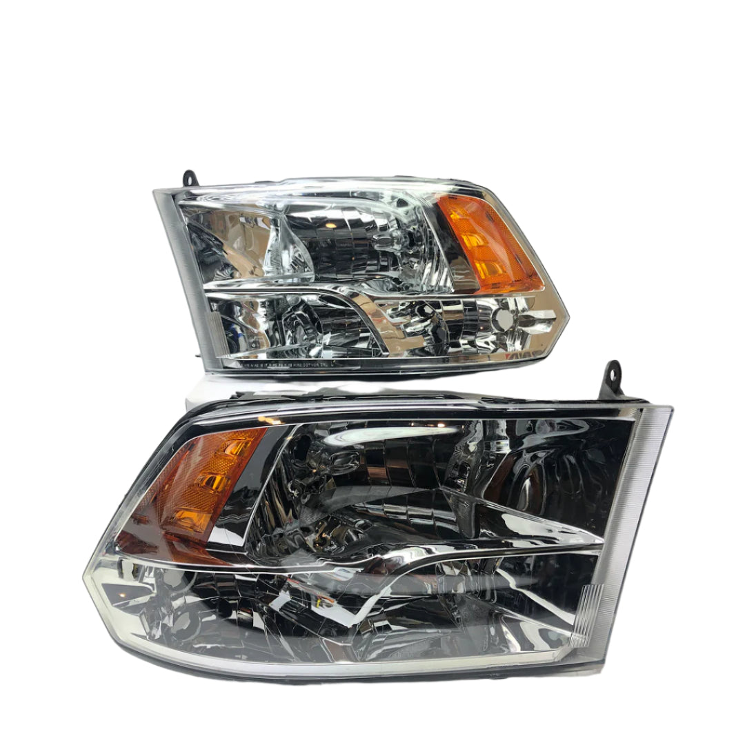 2009 to 2018 Dodge Ram Amber Chrome Headlights