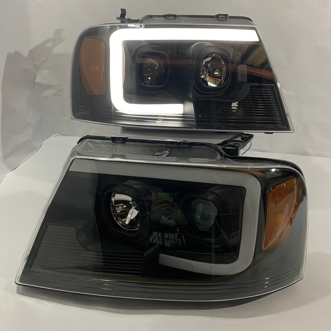 2004 to 2008 Ford F150 Lincoln Mark LT Projector Headlights DRL