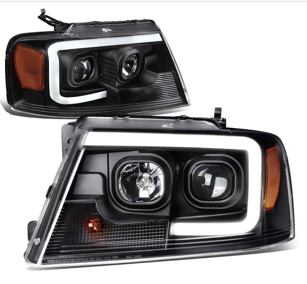 2004 to 2008 Ford F150 Lincoln Mark LT Projector Headlights DRL