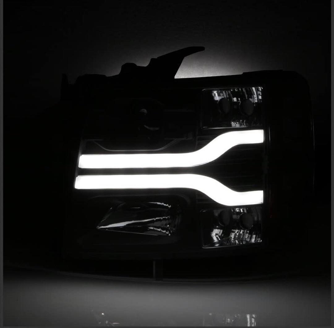 2007 to 2013 Chevrolet Silverado DRL LED Headlights Luces Micas Calaveras faros focos