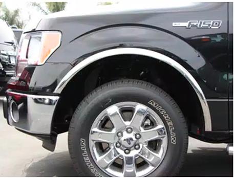 2004 to 2014 Ford F150 Chrome Fender Flare Trim Polvadera spoiler Cromado moldura