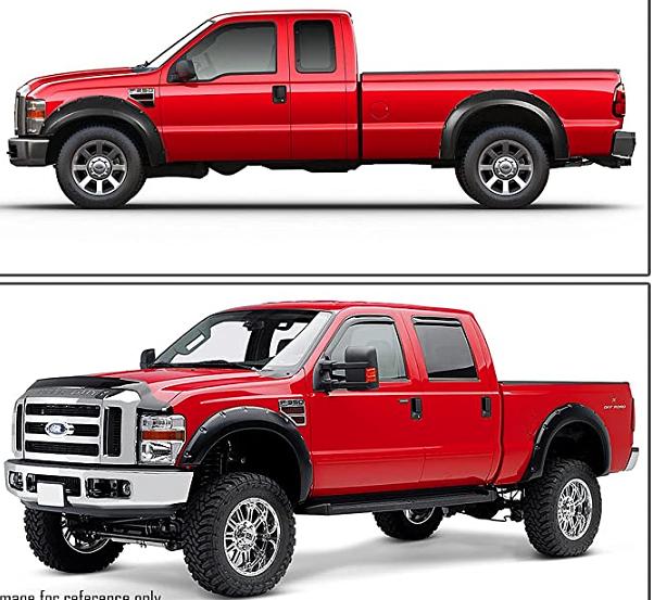 2011 to 2016 Ford F250 F350 Fender Flares with Rivets Polvaderas con Remache Guardabarros