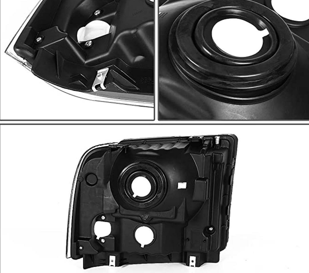 05 06 and 07 Ford F250 F350 F450 F550 Headlights luces micas calaveras black housing negras