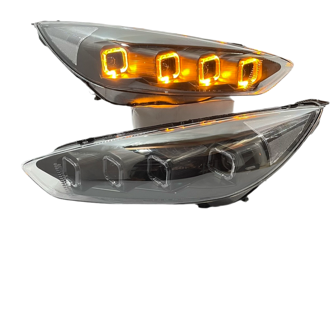2015 to 2018 Ford Focus LED DRL Projector Headlights Luces Micas Proyectores Sequential