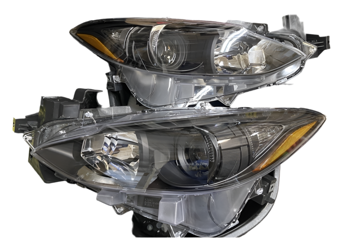 2014 to 2017 Mazda 3 Black Housing Projector Headlights Luces Mica Calaveras Proyectores