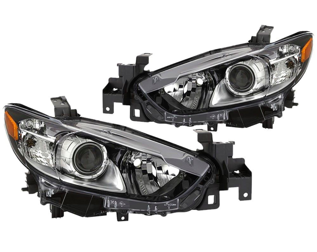 2014 to 2017 Mazda 6 Projector Style Headlights Luces Micas. alaveras Proyectores Halogen Model