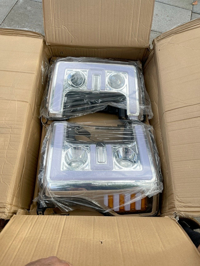 17 18 and 2019 Ford F250 F350 F450 F550 Projector LED DRL Headlights Luces Micas Calaveras Faros Foco
