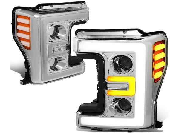 17 18 and 2019 Ford F250 F350 F450 F550 Projector LED DRL Headlights Luces Micas Calaveras Faros Foco