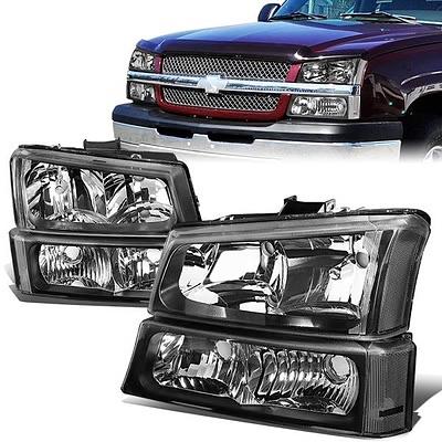 New HL-OH-CS03-4P-BK-CL1 Chevy Silverado / Avalanche Black Housing Headlights For 2003 To 2006 -