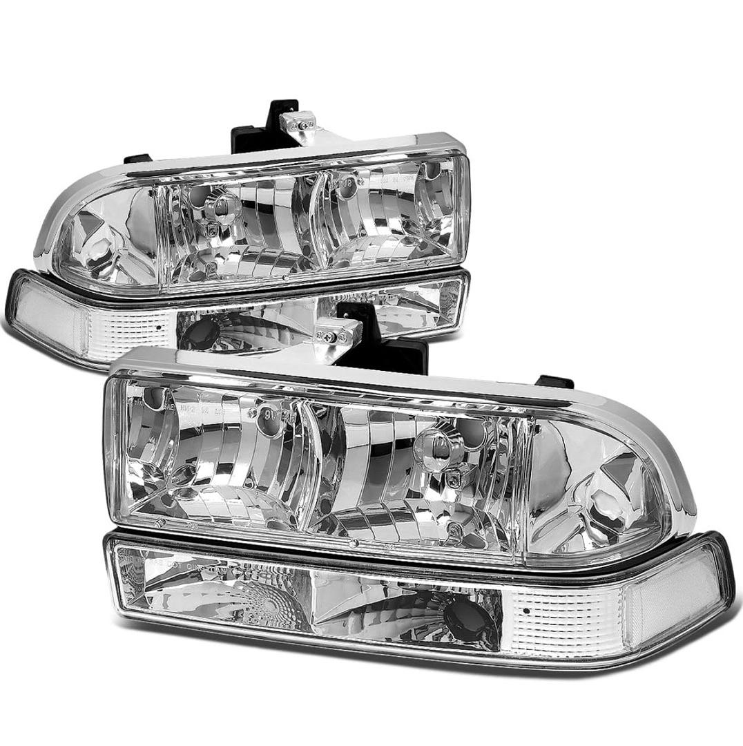 FARROS CHROME HOUSING AND CLEAR HEADLIGHTS 98-04 Chevy blazer / s10