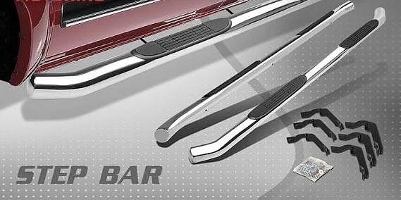 07-18 CHEVY SILVERADO 1500 / GMC SIERRA 1500 Extended Cab 3in chrome NERF BAR RUNNING BOARD