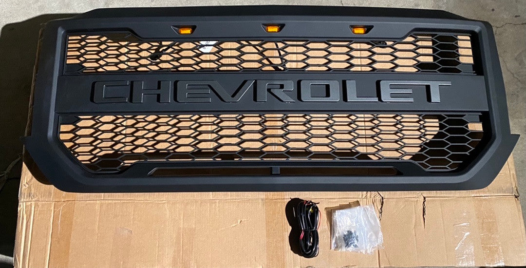16-18 CHEVY SILVERADO 1500 LED MATTE BLACK MESH GRILLE