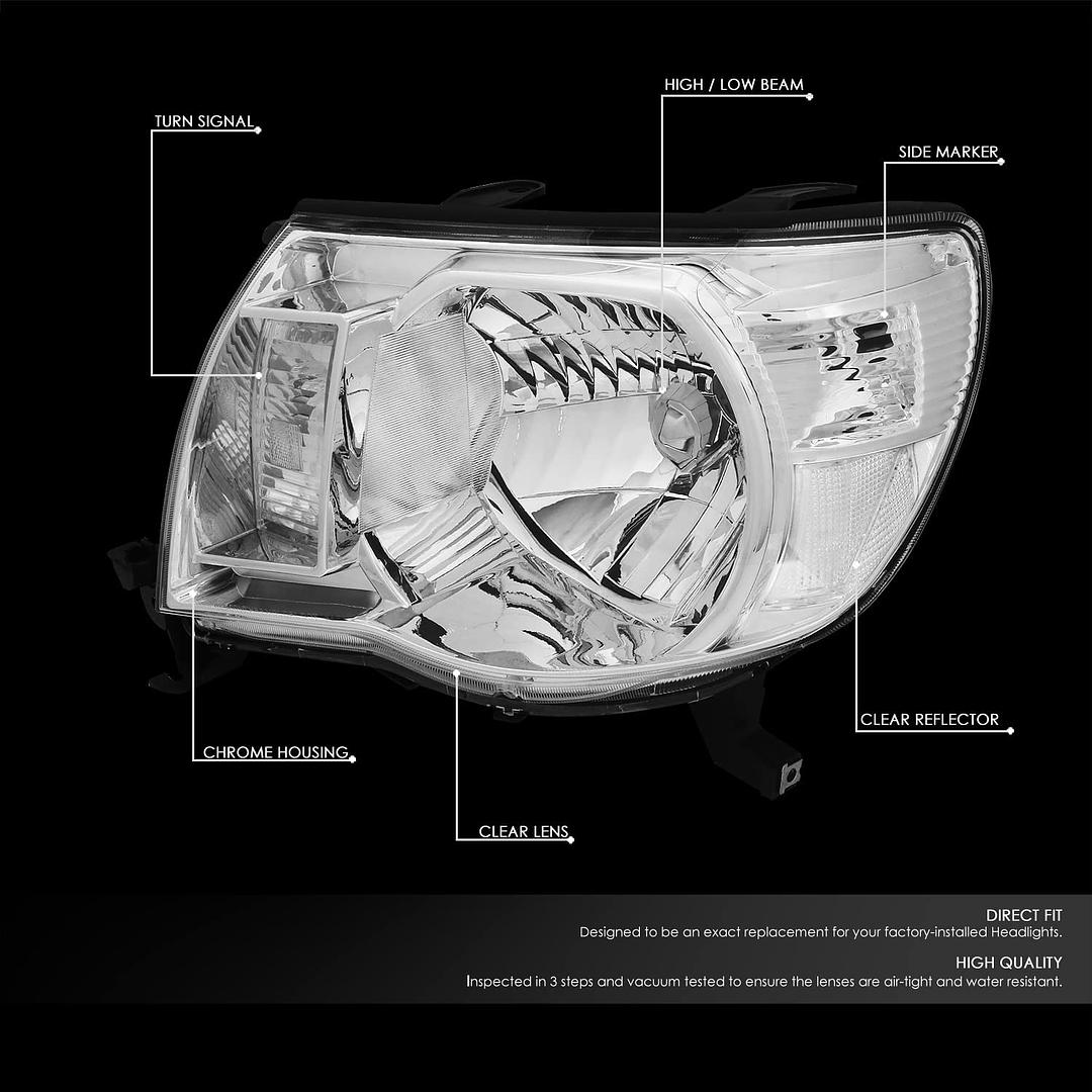 2005 to 2011 Toyota Tacoma Chrome Headlights Luces Micas Calaveras faros Focos Luz Light