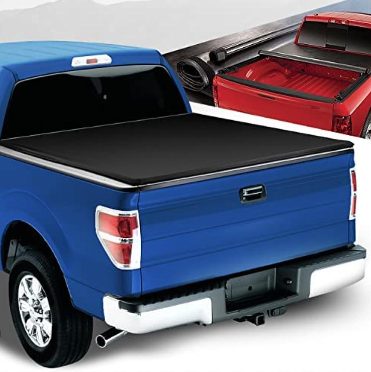 Soft Vinyl Roll-Up Tonneau Cover Compatible With 2004-2014 F150 6.5Ft Fleetside Bed