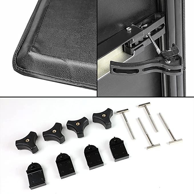 Pickup Truck Bed Soft Tri-Fold Adjustable Tonneau Cover Compatible with 2022 Ford Maverick , Black