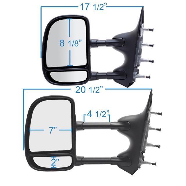 2002-2014 Ford Econoline Van Extendable Manual Replacement Towing Mirror Pair