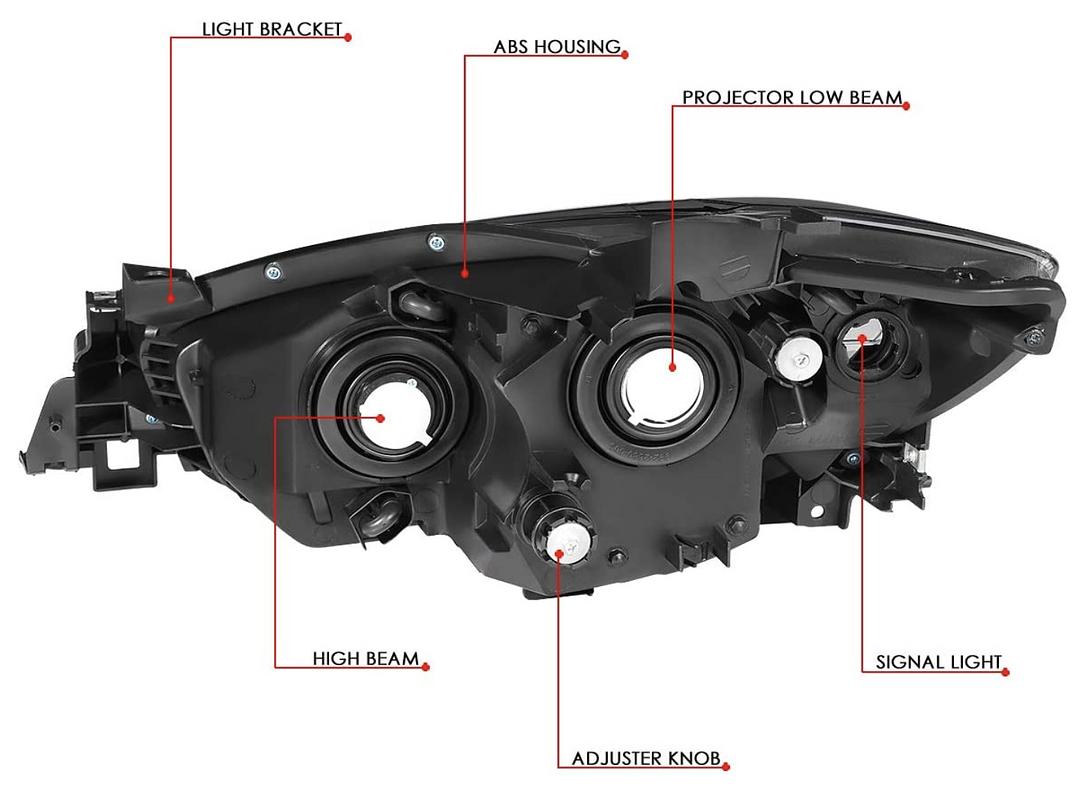 Smoke Lens Factory Style Projector Headlights Replacement For 13-16 CX-5