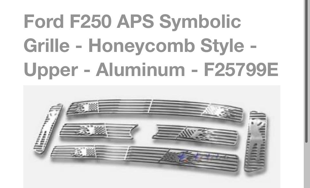 Ford F250- F550 2005-2007 APS Symbolic Grille - Honeycomb Style - Upper - Aluminum - F25799E