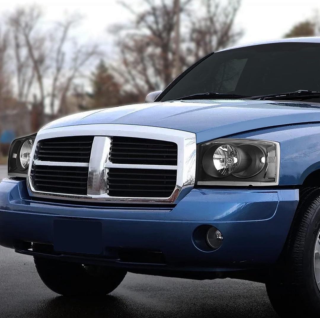 Dodge Dakota black clear headlights