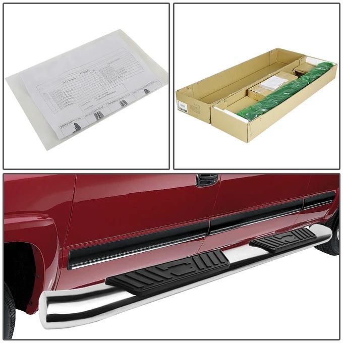 99-16 Ford F-250 F-350 F-450 F-550 SD Extended (Super Cab) Stainless Steel 5" Curved Side Step Nerf Bar Running Board,Chrome