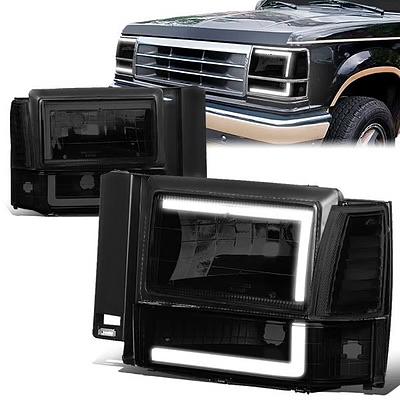 Ford Explorer Smoked LED Headlights for 1991 to 1994