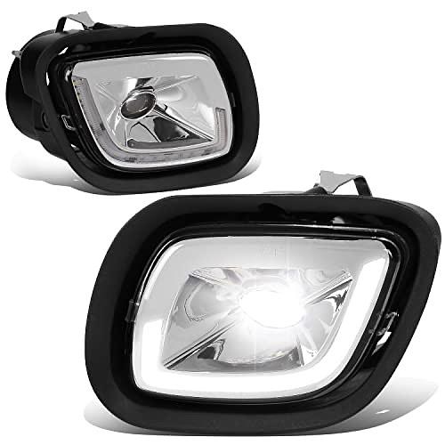 DNA MOTORING FL-HAY-007-CH Pair of Full LED Projector 3D Light Bar Fog Lights Compatible with 2008-2017 Freightliner Cascadia,Chrome Clear Lens