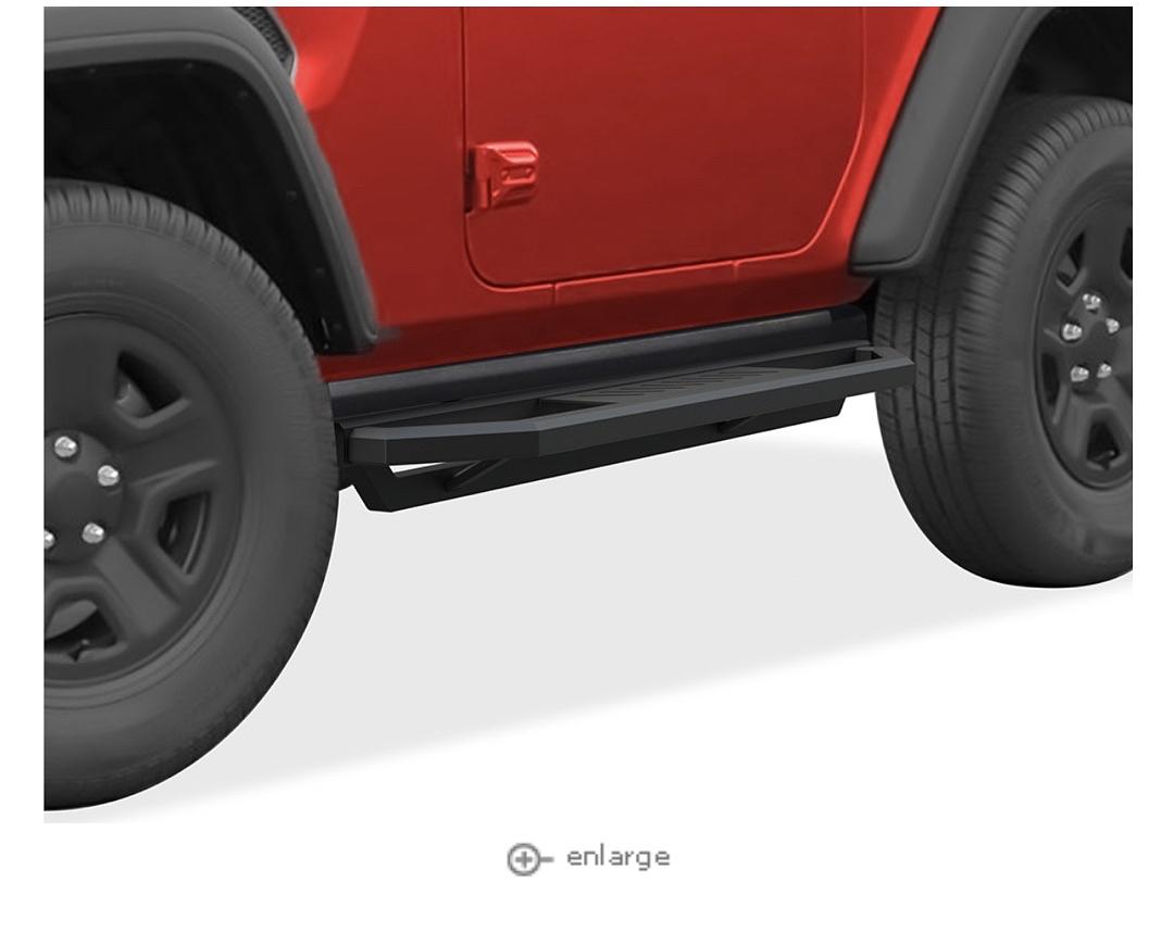18-23 Jeep Wrangler 2dr i-Armor flat black running boards ia10saa6b