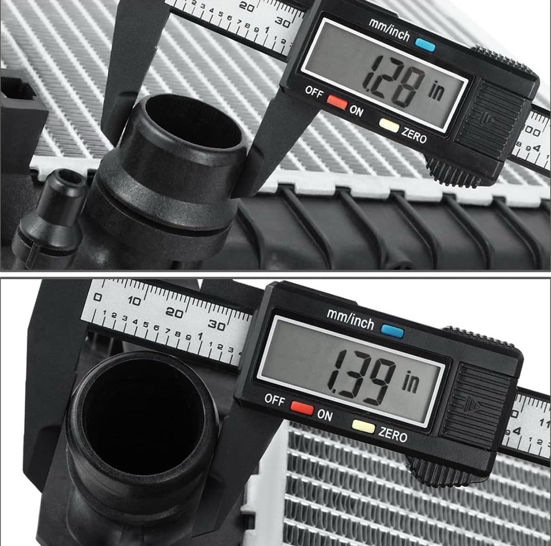 OE Style 1-Row Aluminum Cooling Radiator Compatible with 14-18 Mini Cooper Hatchback S 2.0L,26-3/4" W X 12-1/4" H X 1" D,1-1/4"Inlet/Outlet