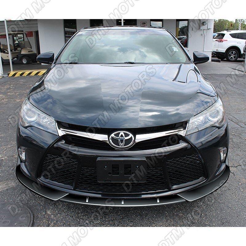 2015-2017 Toyota Camry STP-Style Painted Black Front Bumper Body Spoiler Lip