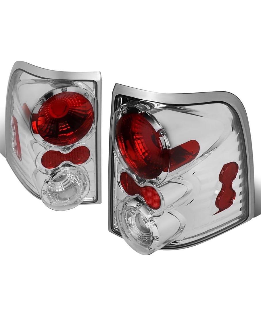 Auto Dynasty Compatible with 2002-2005 Ford Explorer Pair Chrome Housing Altezza Style Tail Light Brake/Reverse Lamps