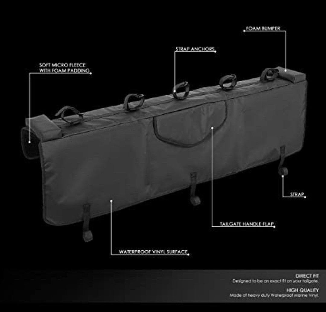 TGP-XL Bike cover Universal full size trucks 61" Waterproof Pickup Truck Bed Tailgate Ped with Bike Racks, Black