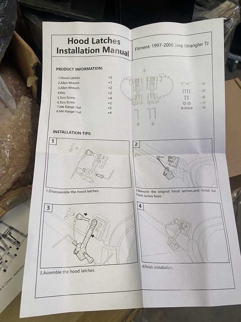 ‚úÖB07KZLY9SV 97-06 Jeep Wrangelr JL Bestaoo Hood Latches Eliminates Hood Flutter