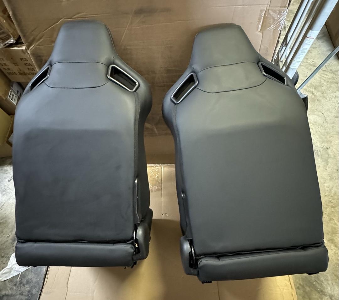 Universal Reclinable Racing Seats with Bottom Mount Sliders,21" W X 22" D X 38" H,Black/Red,RS-
