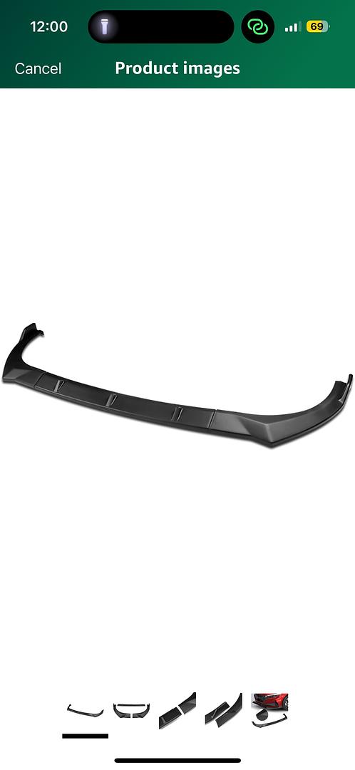 21-22 Hyundai Elantra, 3PC STP-Style Front Bumper Lip Matte Black