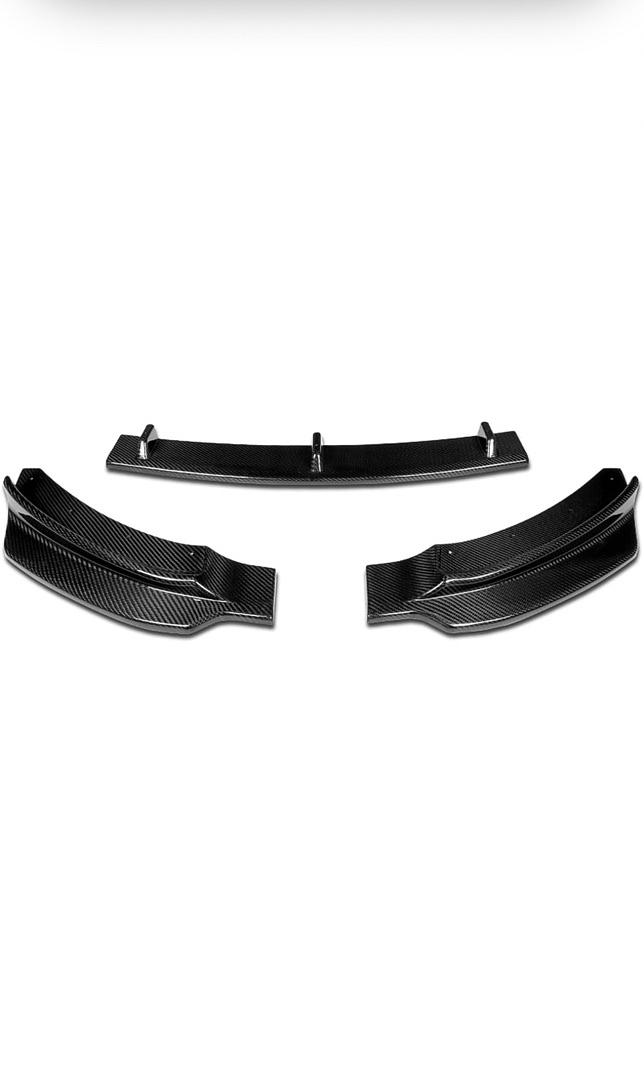 14-19 BMW 4-Series Gran Coupe M-Sport Resin Carbon Fiber Front W/ Vertical Stabilizers Bumper Lip