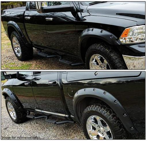09-18 Dodge Ram 1500 4pc pocket rivets black fender flares