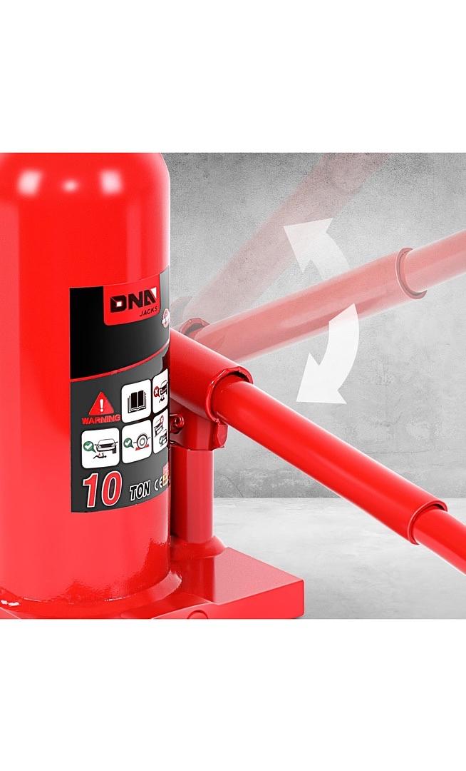10 tons / 22046.2 lbs Lifting Automotive Welded Hydraulic Bottle Jack for Repair Vehicle, Pickup, Truck, w/Manual Handle, Red