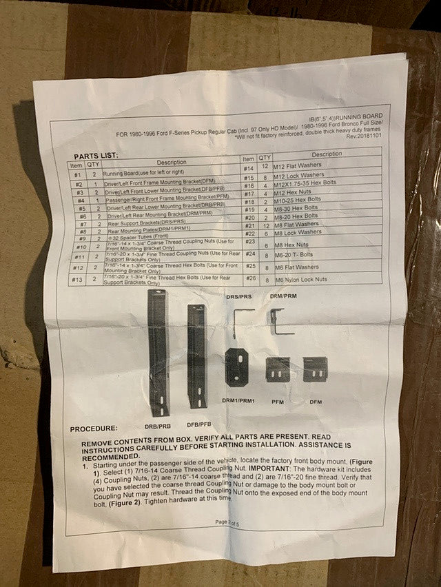 80-96 Ford F-Series or Ford Bronco Regular Cab IB-F5210B