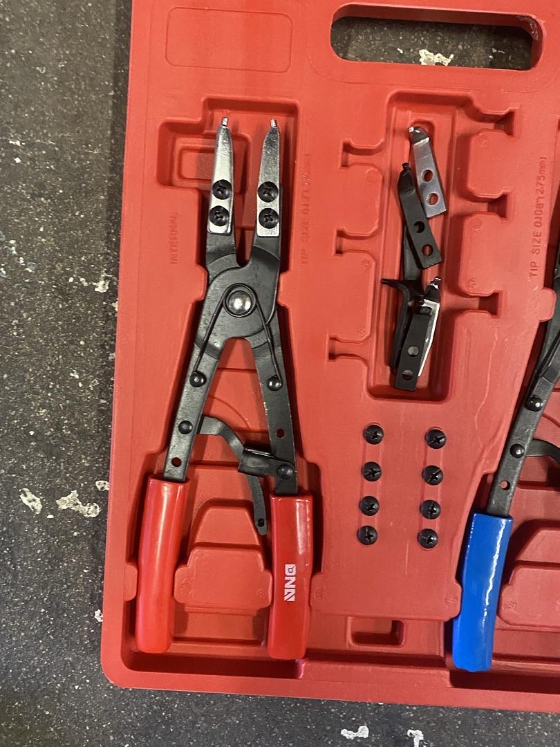 2pc 10 in Heavy Duty Multi Angle Internal External Spring Ratchet Circlip Plier for Ring Remover Retaining Snap Ring Plier Set, W/Case