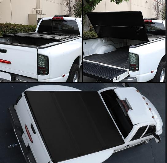 For 2019 to 2020 Ram 1500 Fleetside 76.3" Bed w/o Ram Box Bump Texture Hard Top Tri Fold Truck Tonneau Cover