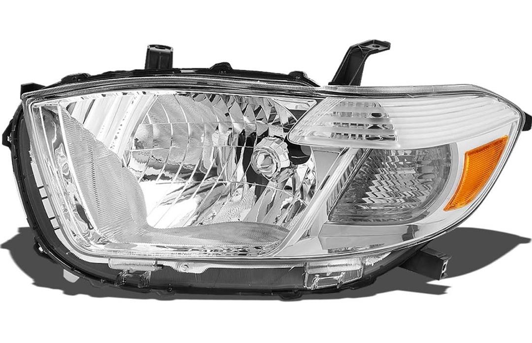 Amazon OEM-HL-0061-L Chrome Amber Factory Style Driver Side Headlight Lamp Replacement For 08-10 Highlander