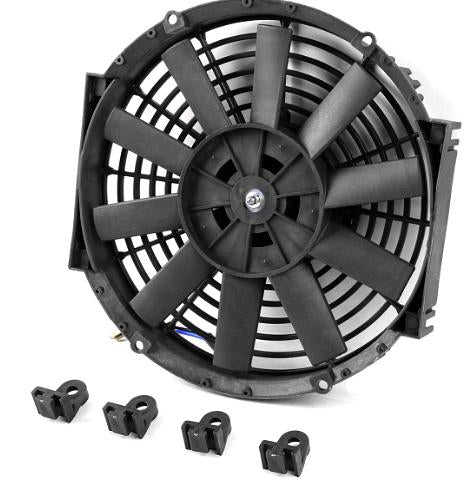 10 Inch High Performace Electric Cooling Slim Radiator Fan with Mount Kit, Black, 2PCS, RAF-10-X2