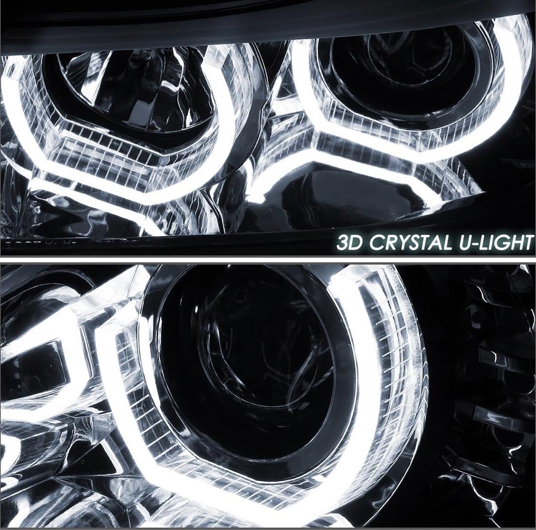 05-08 BMW 325i/325xi M-Style Chrome Housing U-Halo APP Control Color Changing Headlights 05-08 BMW 325i/325xi