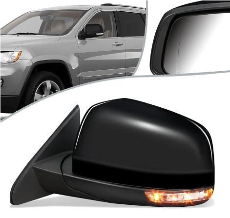 Powered Heat Left Side Door View Mirror w/Turn Signal & Aspherical Glass Compatible with 2014-2021 Grand Cherokee