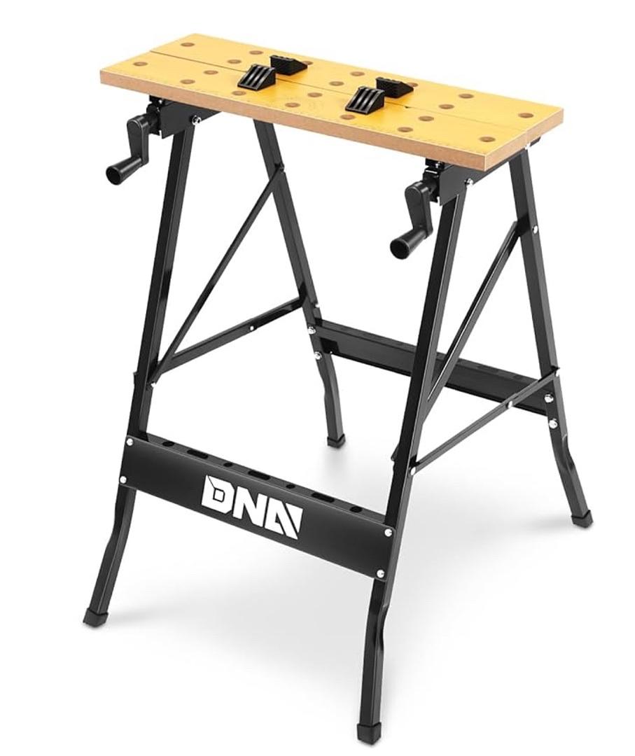 Adjustable Workbench - Portable Foldable Multi-Purpose, with Measuring Ruler and Protractor - Ideal for Garage, Home, DIY, and Carpentry