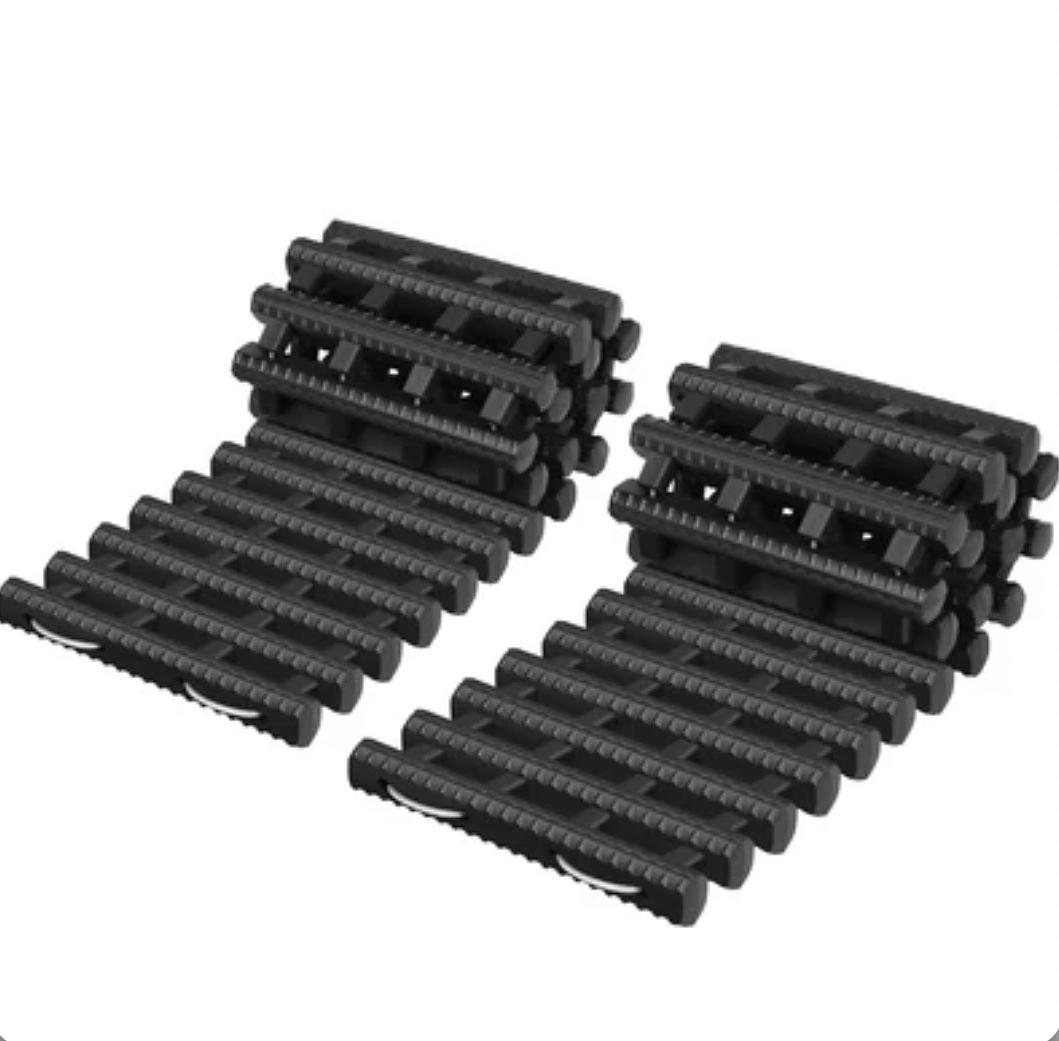 2 PCS 40 in. Portable Recovery Traction Tracks Mat 7 Ton Car, w/ Bag Black