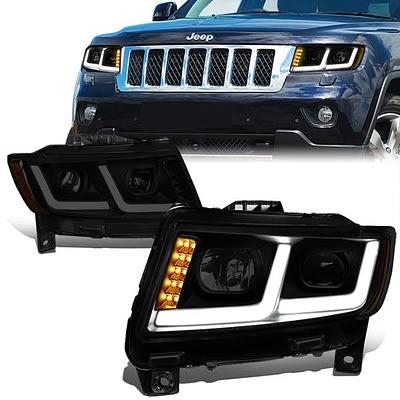 2011 To 2013 Jeep Grand Cherokee Smoked Headlights DRL LED Ahumadas Luces Micas Calaveras Faros Focos Luz Light