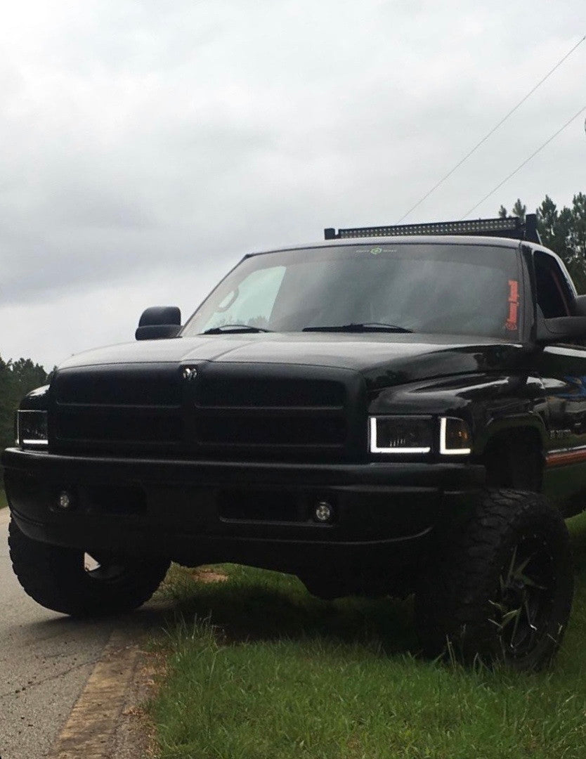 Ob HL-LB2-DR944-BK-SM-cl1 94-01 Dodge Ram Smoked Led Headlights