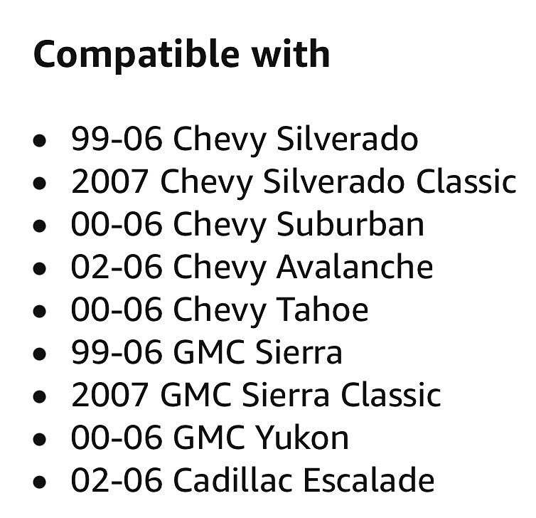 Right Manual Mirror For Sierra / Silverado / Tahoe / Yukon For 1999 To 2006