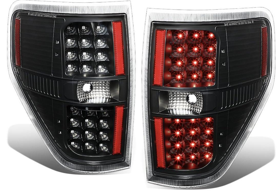 09-14 Ford F-150 Led Black/clear Tail lights